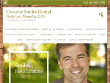 Tablet Screenshot of creativesmilesdental.com